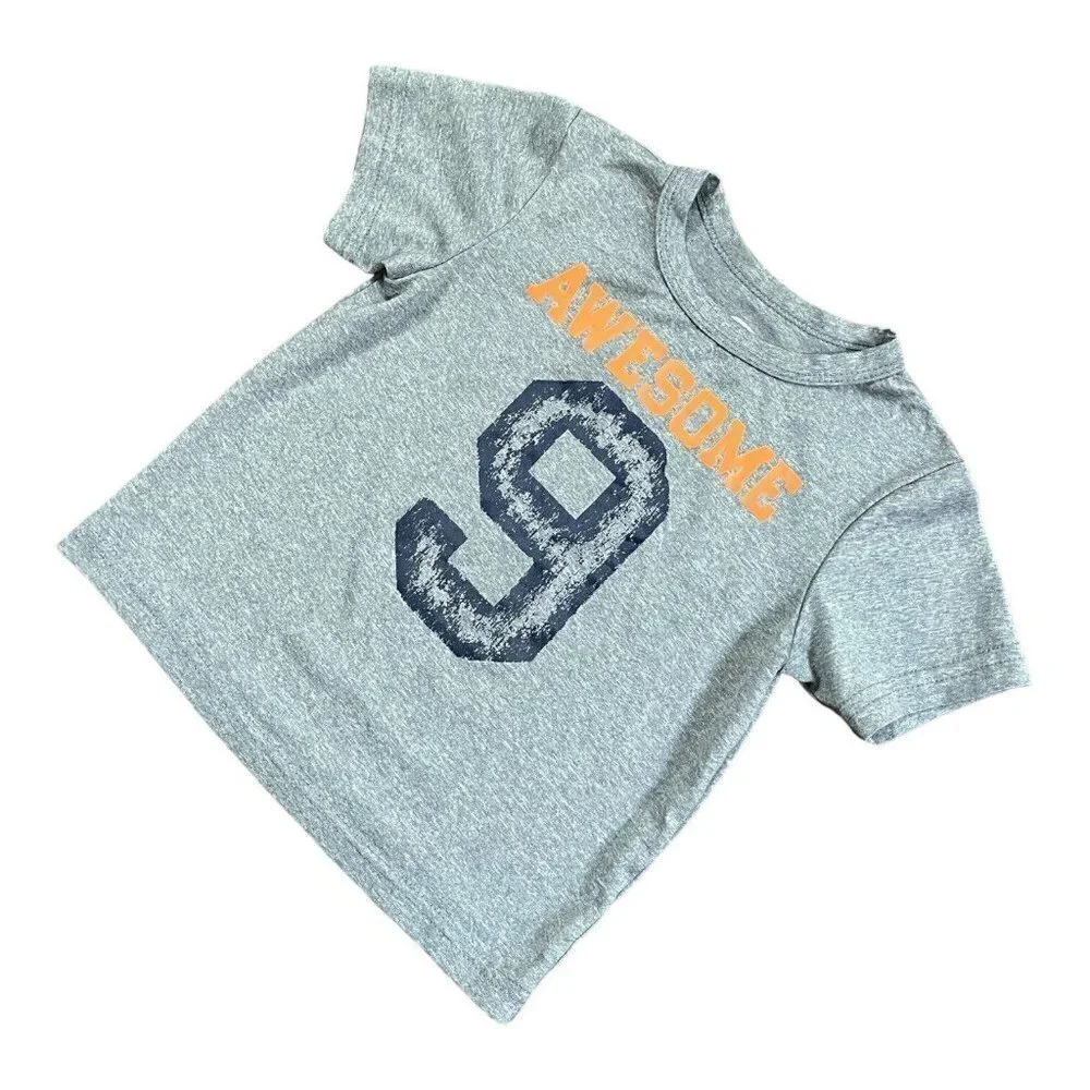 PLACE Sports graphic design “Awesome 9” light gray polyester T-Shirt 18-24 Mo
